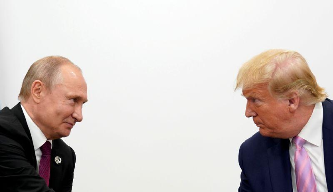 2019年6月28日，俄罗斯总统普京和美国总统特朗普在日本大阪举行的G20峰会上举行双边会议。（图源：路透社）.png