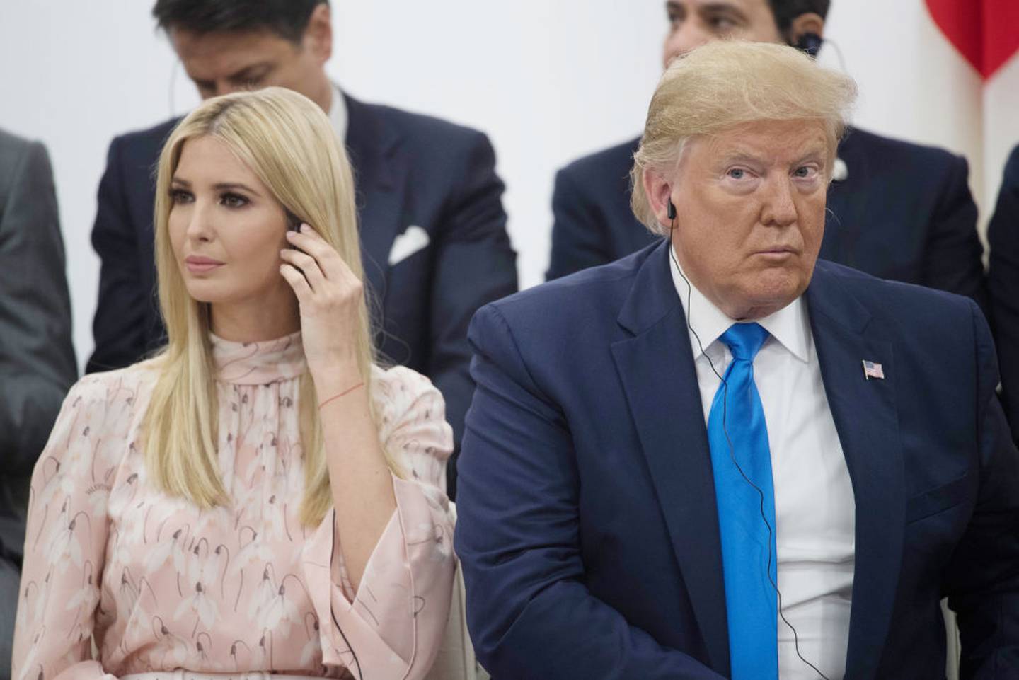 美国总统唐纳德·特朗普（Donald Trump）出席了2019年G20领导人会议，与他的女儿伊万卡（Ivanka）讨论增强全球妇女的能力。照片.jpg