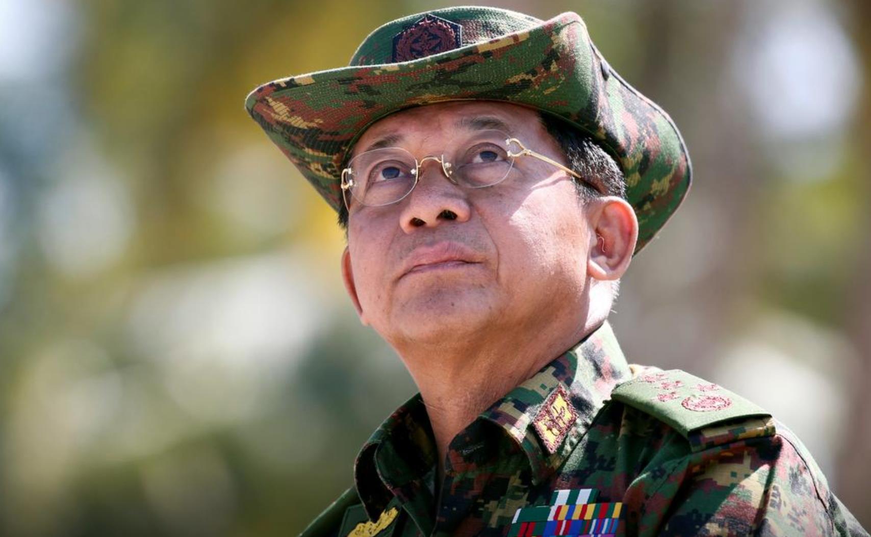 缅军总司令敏昂莱。（图源：路透社）.jpg