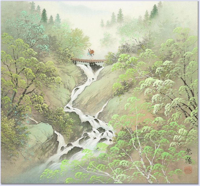 日本画家小岛光径山水画